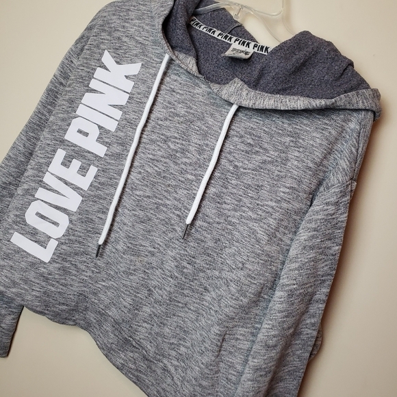 PINK VICTORIA'S SECRET Grey Pullover Hoodie KIO7R - Picture 2 of 11